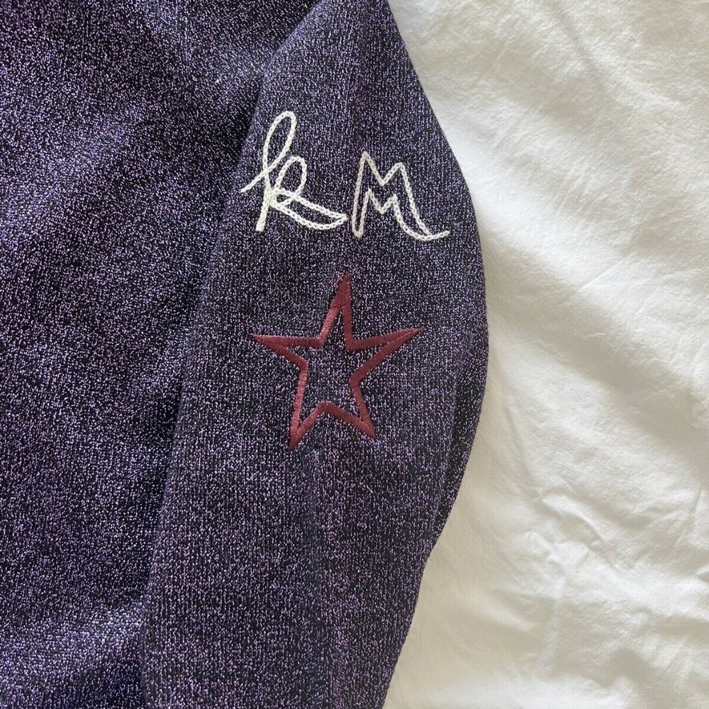 Bella Freud purple Fairytale of New York ladies sparkly jumper size S - Picture 4 of 5